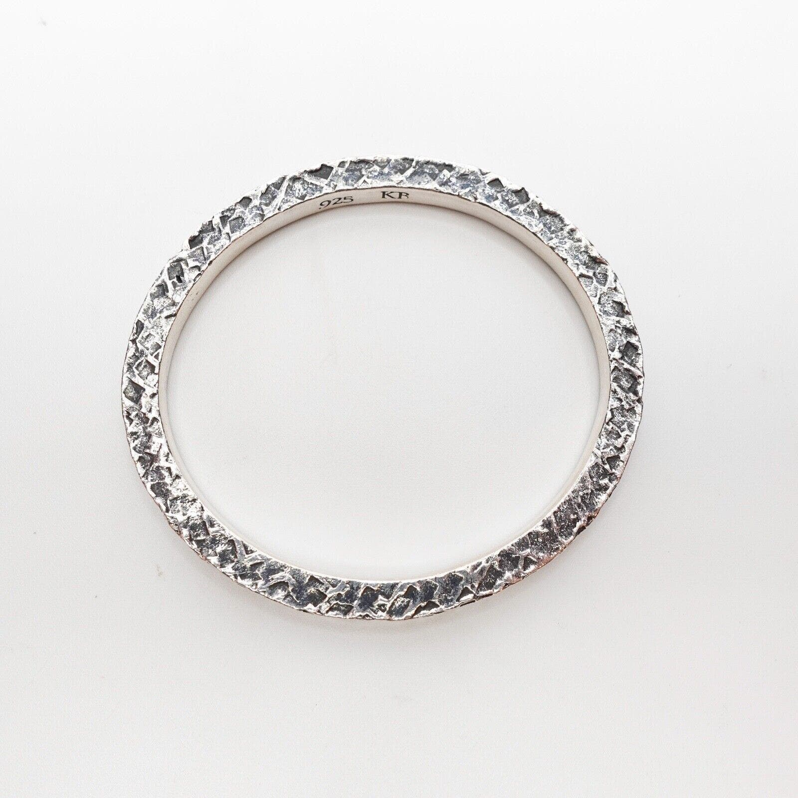 King Baby Studios Square Texture Bangle Usa Fine Silver .925